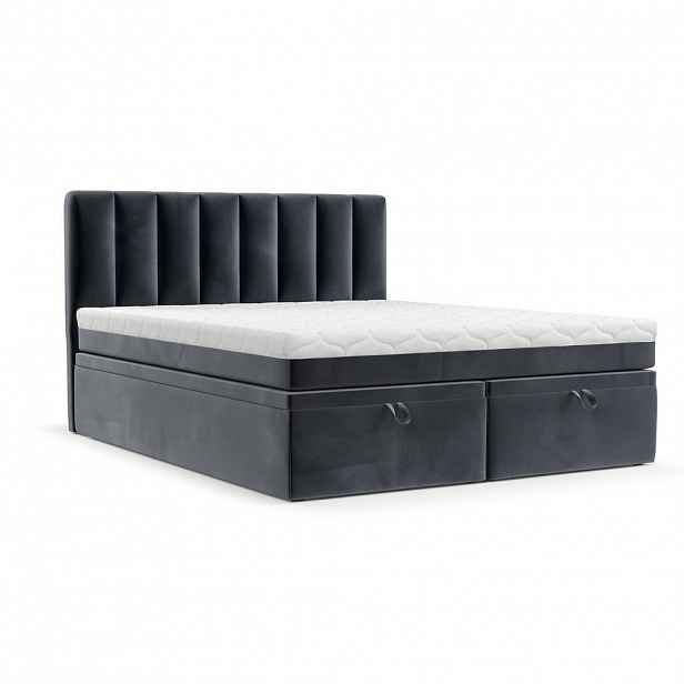 AltaBeds POSTEL BOXSPRING LUME 200/200 Tmavě šedá