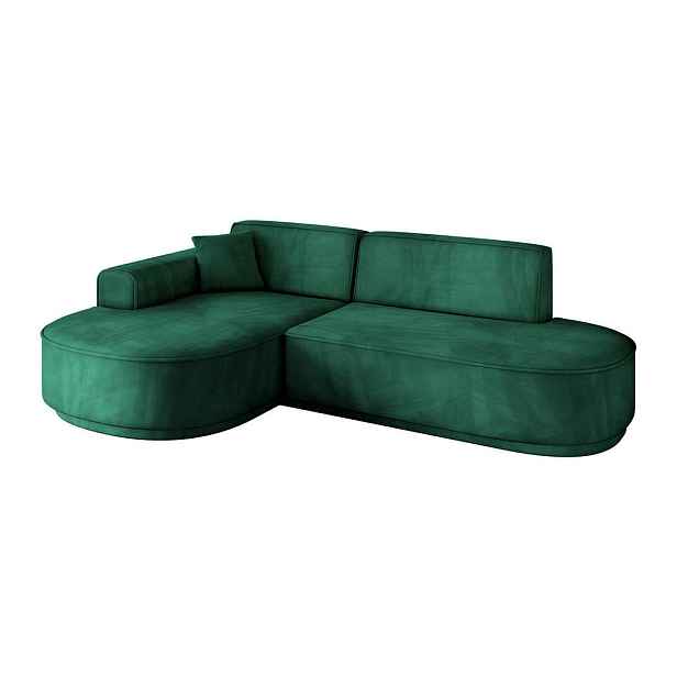 ALTDECOR ROHOVÁ SEDAČKA s otomanem, levá MARI-L1-v3 243x171x83 Zelená Velur