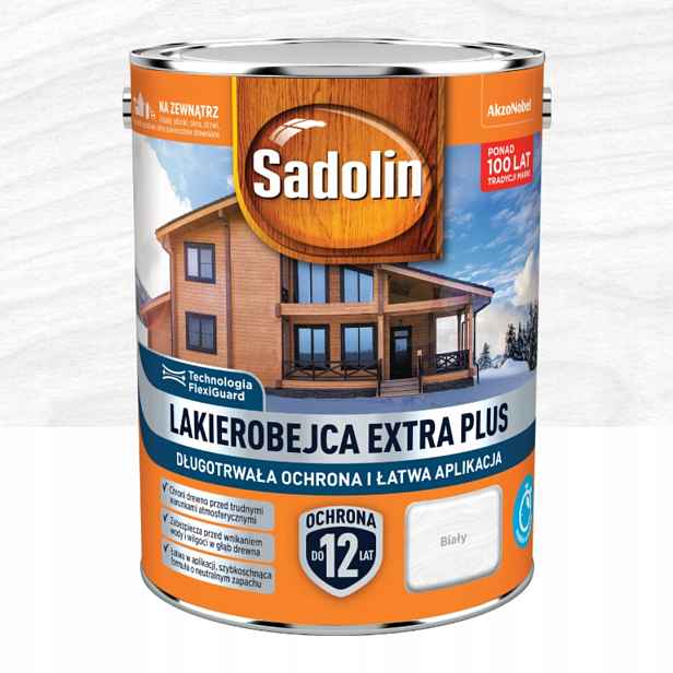 Sadolin Extra Plus Ochranný A Dekorační Lak Na Dřevo 4,5 L Bílý