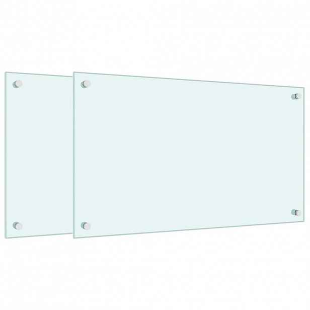 vidaXL Kuchyňské panely 2 ks bílé 70 x 40 cm tvrzené sklo