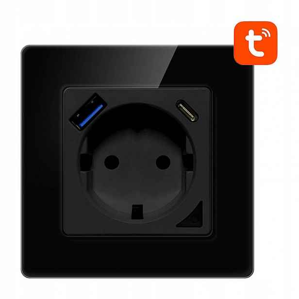 Avatto Wifi Nástěnná Zásuvka Pro Tuya, Napájení Přes Usb A Usb-c, Dálkové Ovládání
