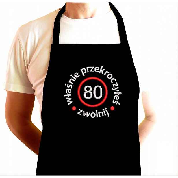 Dárek k 80. Narozeninám pro muže, ženy, které má na sobě Zástěru s výšivkou, jméno