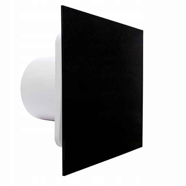 Koupelnový ventilátor Fi 125 mm Snímač vlhkosti a časovač Černý panel