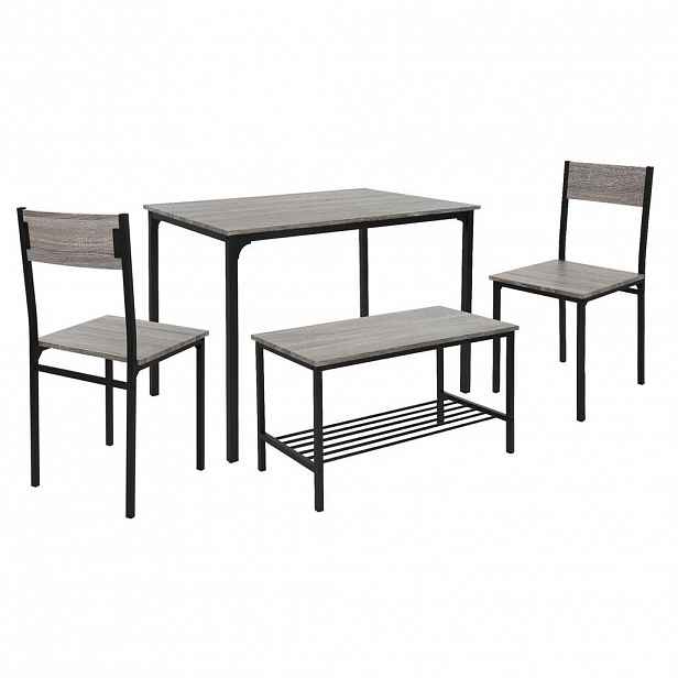 ML-DESIGN JÍDELNÍ STOLOVÁ SADA 4dílná, dub šedý