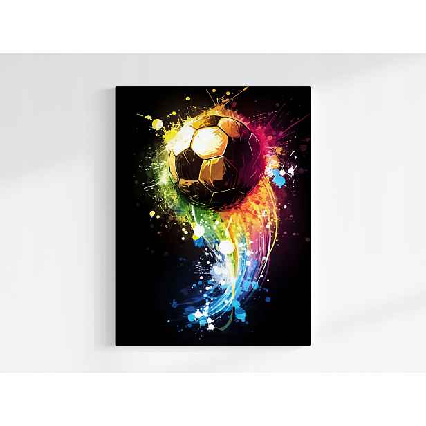 Plakát Graffiti Sport Fotbalový Fotbal Neon Duha 75x100