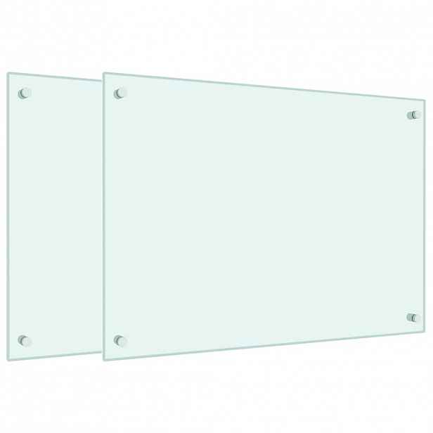 vidaXL Kuchyňské panely 2 ks bílé 70 x 50 cm tvrzené sklo