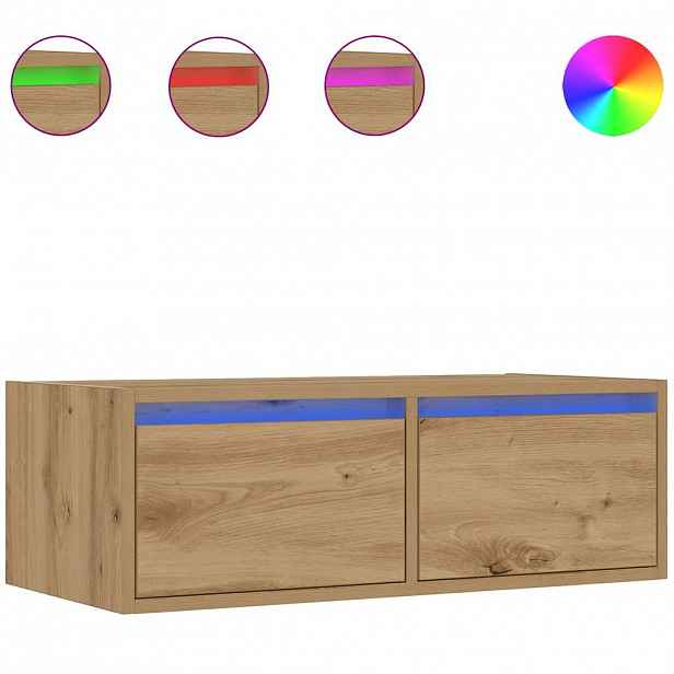 vidaXL TV skříňka s LED osvětlením dub artisan 75x35,5x25 cm