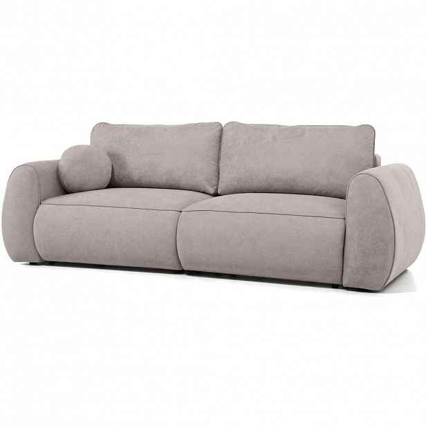 Beautysofa ROZKLÁDACÍ POHOVKA Bravo, 3místná s rohovou funkcí a 2 úložnými prostory, cappuccino
