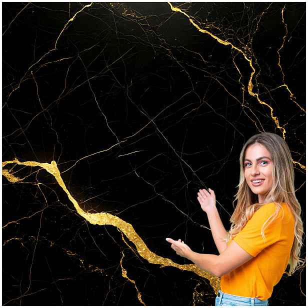 Fototapeta 3D Pozadí Textura Mramor Černé zlato 490x260 TLA46F