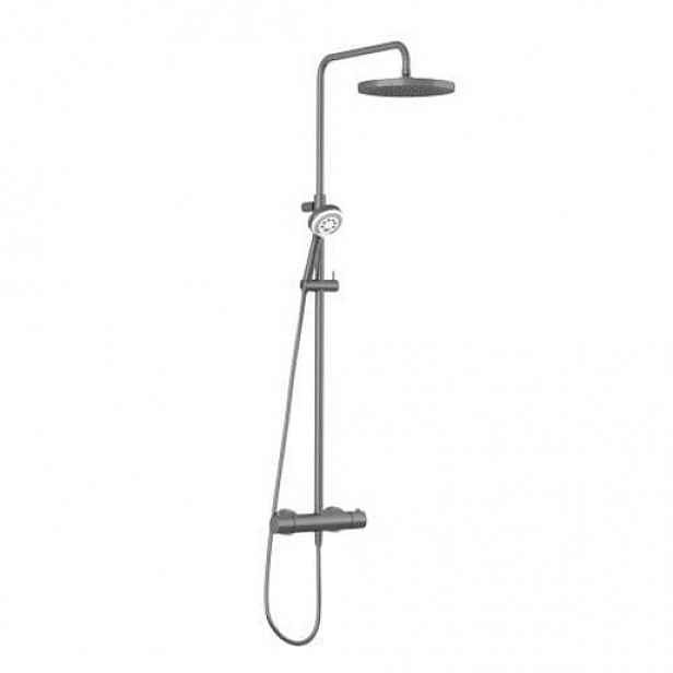 Kludi Logo sprchový systém s termostatickou baterií kartáčovaný gunmetal 68082N2-00