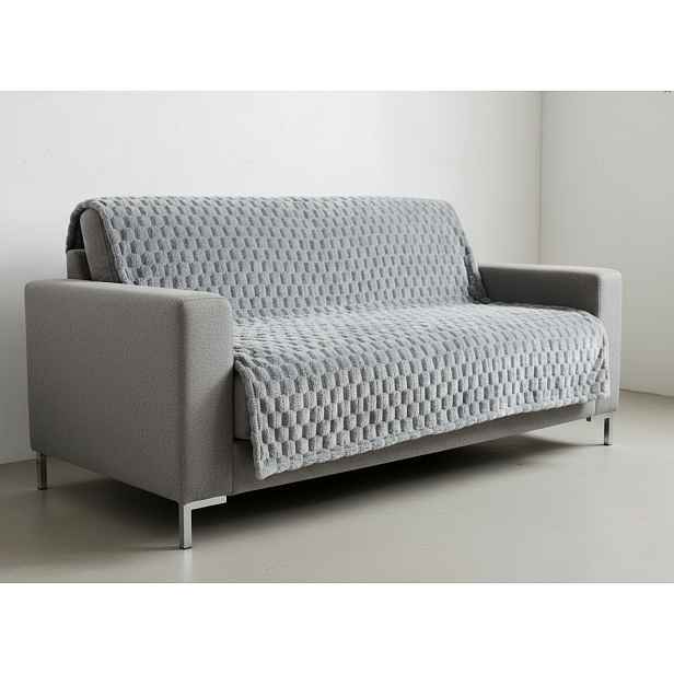 Přehoz na sedačku a pohovku FLANELA světle šedý 170x210 cm, 200x220 cm Rozměr: 200x220 cm