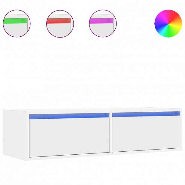 vidaXL TV skříňka s LED osvětlením bílá 100X35,5x25 cm