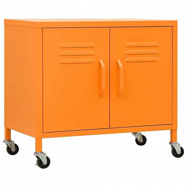 vidaXL Úložná skříň oranžová 60 x 35 x 56 cm ocel