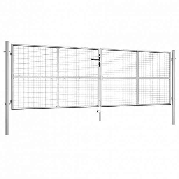 vidaXL Zahradní branka pozinkovaná ocel 400 x 125 cm stříbrná