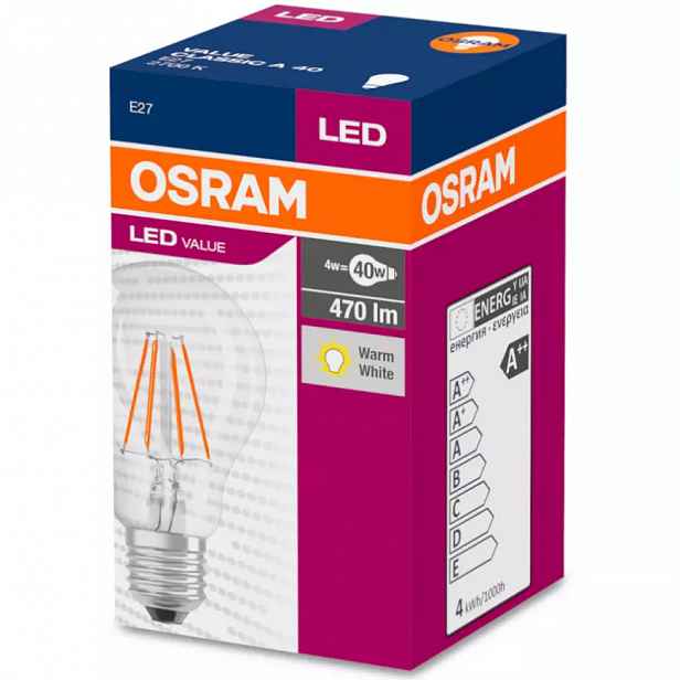 Žárovka LED Filament 4W/827 E27 Value Cla Klar