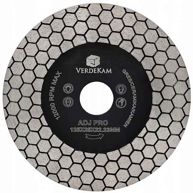 Diamantový kotouč 125 mm Verdekam Adj Pro pro gres 45 stupňů Premium
