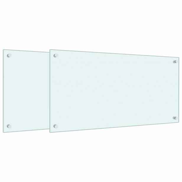 vidaXL Kuchyňské panely 2 ks bílé 80 x 40 cm tvrzené sklo