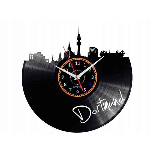 Dortmund Dekorativní Nástěnné Hodiny, Moderní Vinylová Deska Na Prezentaci