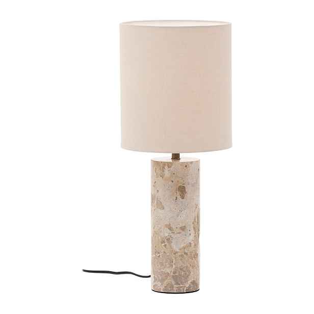 Béžová mramorová stolní lampa s textilním stínidlem (výška 54 cm) Raze – Kave Home