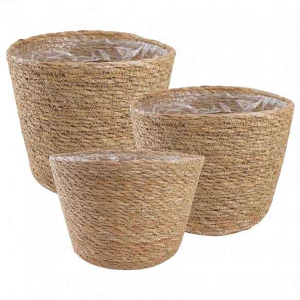 vidaXL 3 ks Přírodní Ø26 x 19 cm 100% mořská tráva
