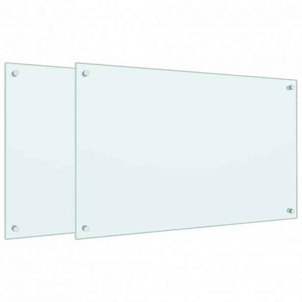 vidaXL Kuchyňské panely 2 ks bílé 80 x 50 cm tvrzené sklo
