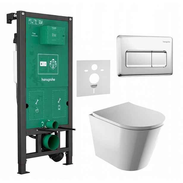 7v1 Wc Set Stelaz Hansgrohe iFrame Wc mísa Rim Omnires+TLAČÍTKO