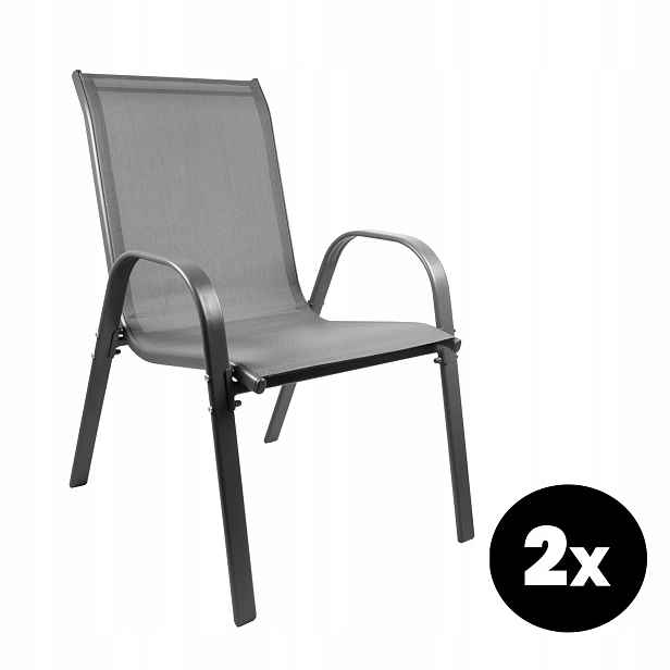 Aga 2x Zahradní židle MR4400GY-2 Šedá