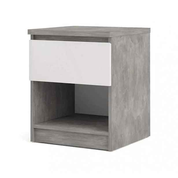 Falco Noční stolek Simplicity 238 beton/bílý lesk