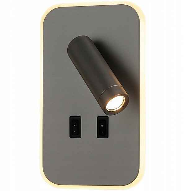 Nástěnná lampa, nástěnné svítidlo, šedá, Led do obývacího pokoje, ložnice, kuchyně Doria