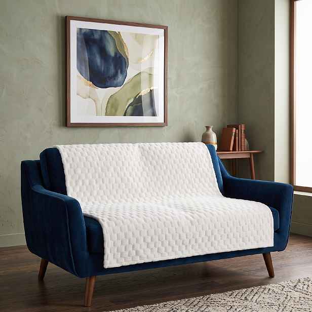 Přehoz na sedačku a pohovku FLANELA bílý 170x210 cm