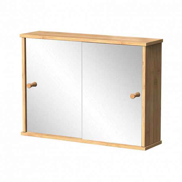 Vicco KOUPELNOVÁ ZRCADLOVÁ SKŘÍŇKA Mireo Bambus 55 x 40 cm se 2 posuvnými dveřmi