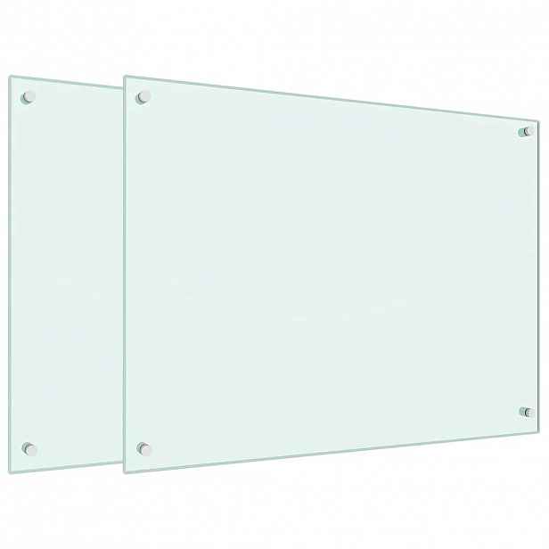 vidaXL Kuchyňské panely 2 ks bílé 80 x 60 cm tvrzené sklo