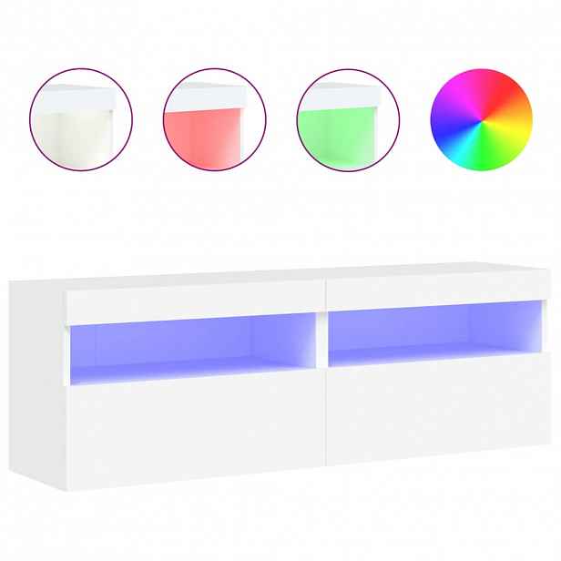 vidaXL Nástěnné TV skříňky s LED osvětlením 2 ks bílé 60 x 30 x 40 cm