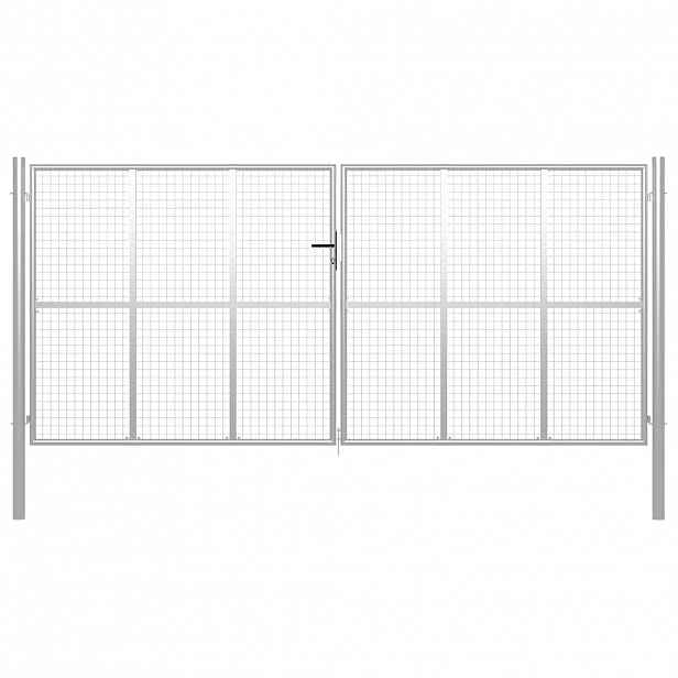 vidaXL Zahradní brána pozinkovaná ocel 400 x 200 cm stříbrná