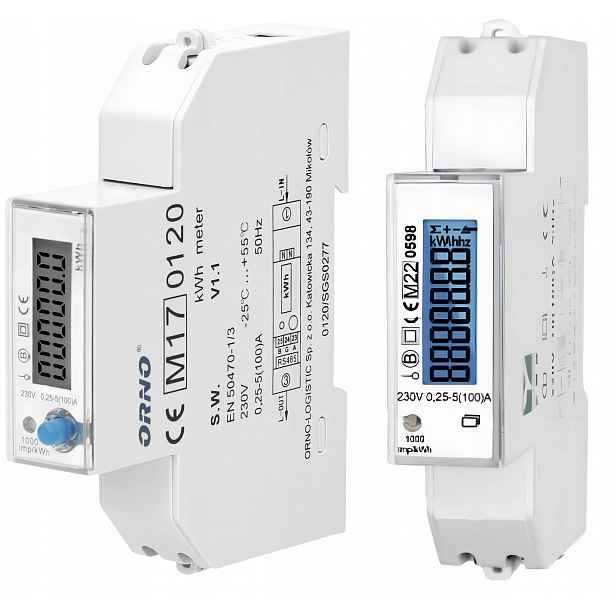 1-fázový elektroměr 100A, MID, Pv