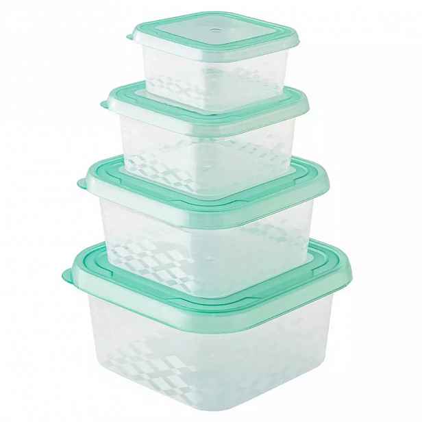 Sada 4 dóz Ori box hranaté 0.25l+0.45l+0.8l+1.25l zelená
