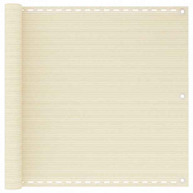 vidaXL Balkonová zástěna krémová 90 x 400 cm HDPE
