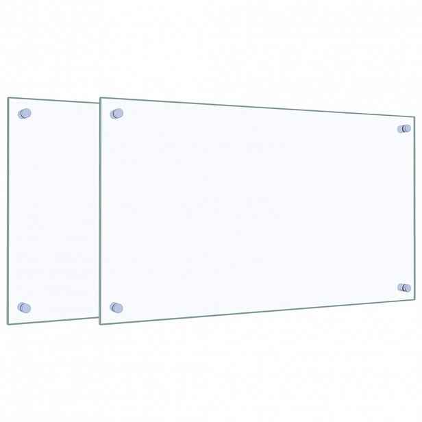 vidaXL Kuchyňské panely 2 ks průhledné 70 x 40 cm tvrzené sklo