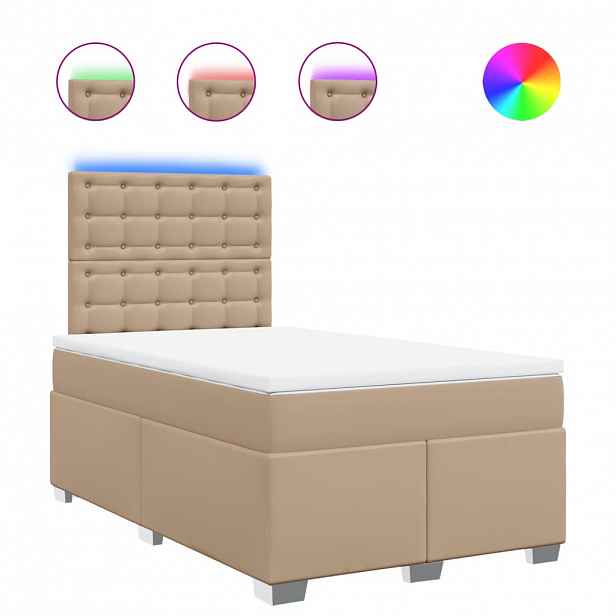vidaXL Box spring postel s matrací cappuccino 120x190 cm umělá kůže
