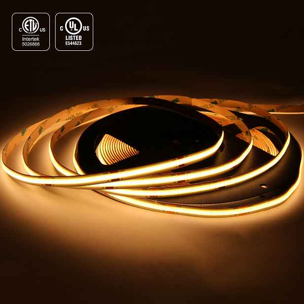 Led pásek Cob 480 LED/m 24V 3000K RA>90 8 mm silný podklad role 50 metrů