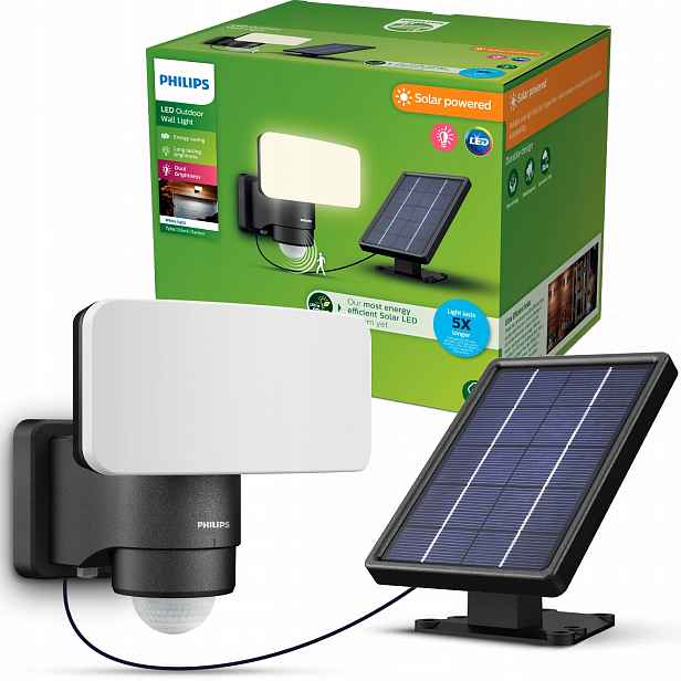 Solární Lampa Led Venkovní reflektor s pohybovým senzorem Tylus Philips