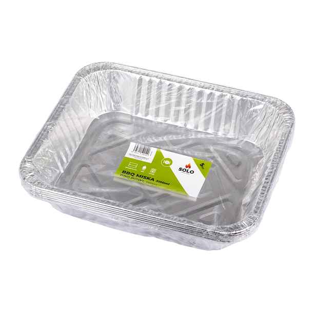 SOLO Obdélníková BBQ miska 3100 ml / 5 ks