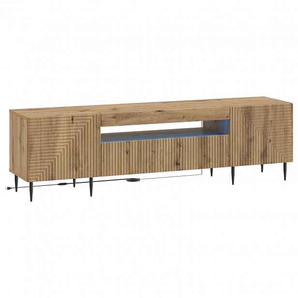 vidaXL LED TV skříň HAARLEM 153 x 35 x 43 cm Dub artisan