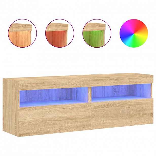 vidaXL Nástěnné TV skříňky s LED osvětlením 2 ks dub sonoma 60x30x40cm