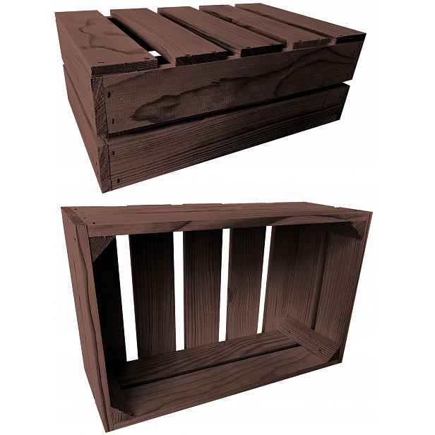 Dřevěné boxy 25x40 cm 2ks Sada borovicových boxů Wenge Krabice