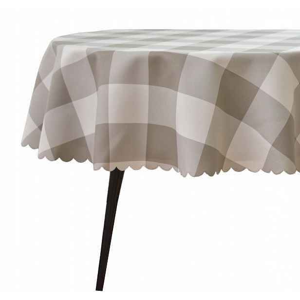 Skvrnitý Ubrus Ovál 110X300 CM Mřížka Šedobílá Na Oválný Stůl