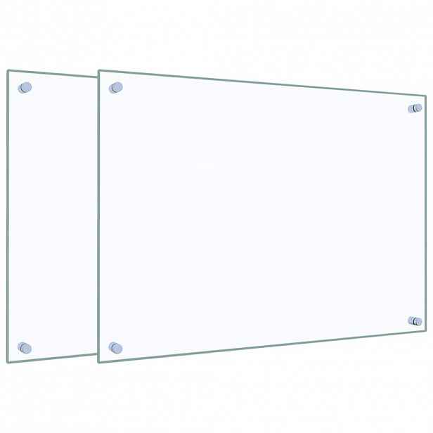 vidaXL Kuchyňské panely 2 ks průhledné 70 x 50 cm tvrzené sklo