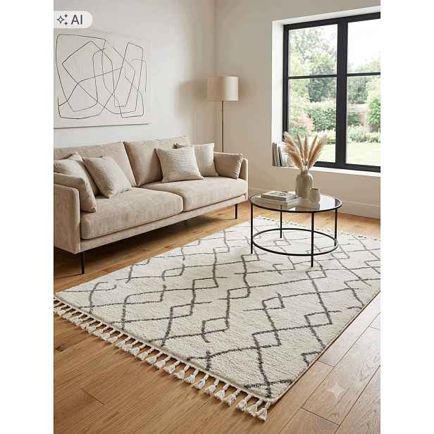Koberec do obývacího pokoje 160 x 230 cm, vícebarevný, měkký vlas, plyšový