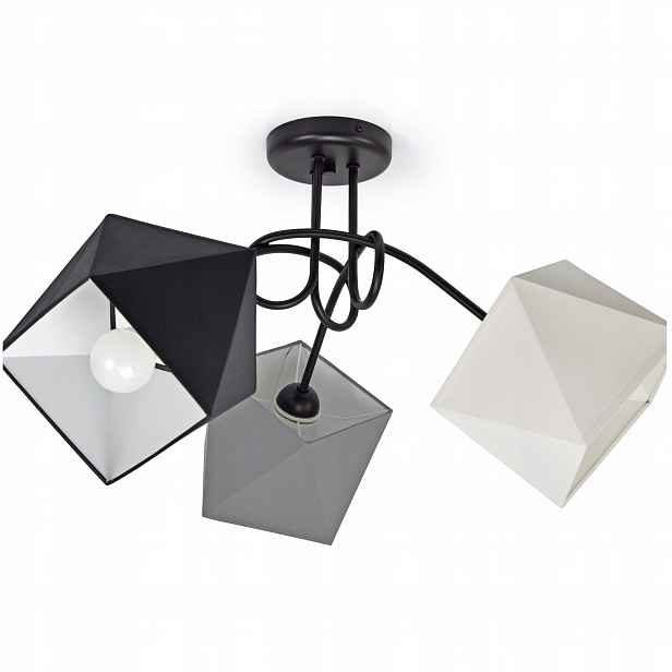 Lustr Lampa Moderní Diamant Loft Černá 3PL