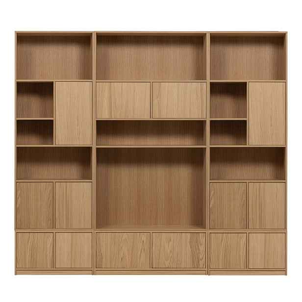 Modulární knihovna v dekoru dubu v přírodní barvě 264x243 cm Modulair – vtwonen